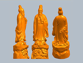 孔子雕像人物雕塑3d立体STL模型图纸_五轴玉石雕