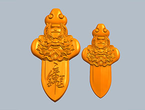 钟馗头宝剑玉雕精雕图纸_电脑玉石雕刻机