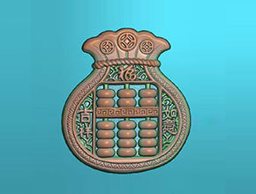 精打细算钱袋玉石电脑精雕图JDP玉雕_享刻