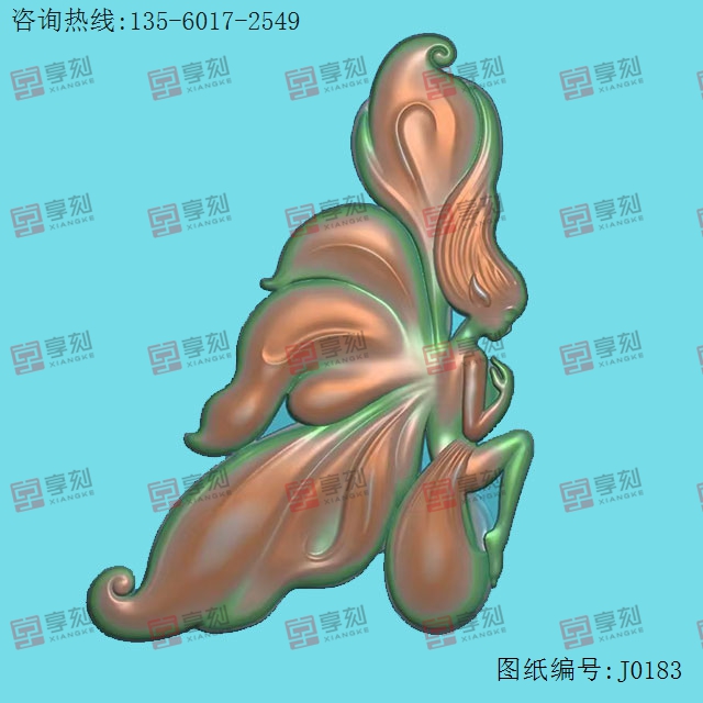 随形蝴蝶仙子 电脑模型雕刻图_享刻数控雕刻机厂家