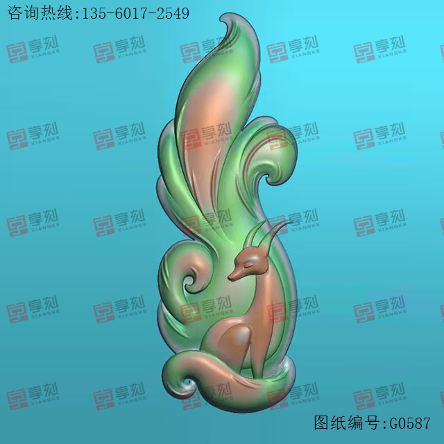 站立九尾狐玉石雕刻机电脑雕刻图纸_享刻数控雕刻机厂家
