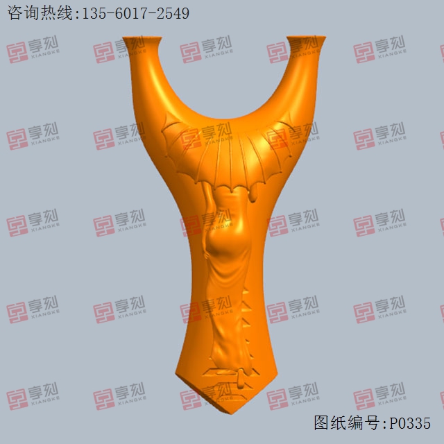 美女旗袍背影弹弓模型电脑雕刻图纸_电脑玉石雕刻机厂家
