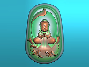 【宝宝佛】浮雕系列 翡翠吊坠雕刻机电脑精雕图