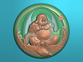 【大肚佛】浮雕系列 岫玉电脑雕刻机精雕图库