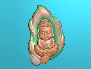 【水晶小佛】浮雕系列 水晶雕刻机电脑精雕图