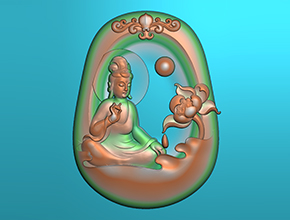 【玉雕观音】浮雕系列 雕刻机玉石挂件图片大全