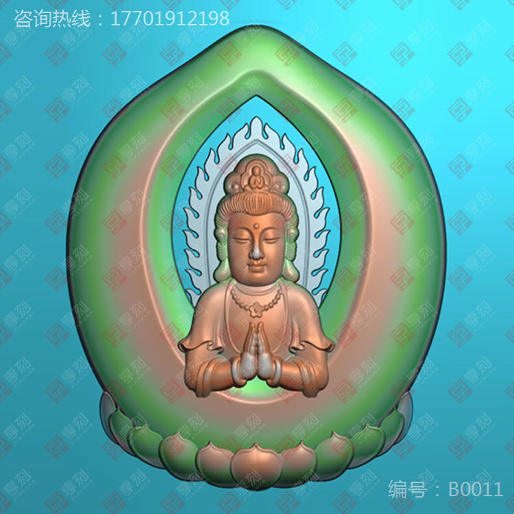 玉雕观音挂件图案
