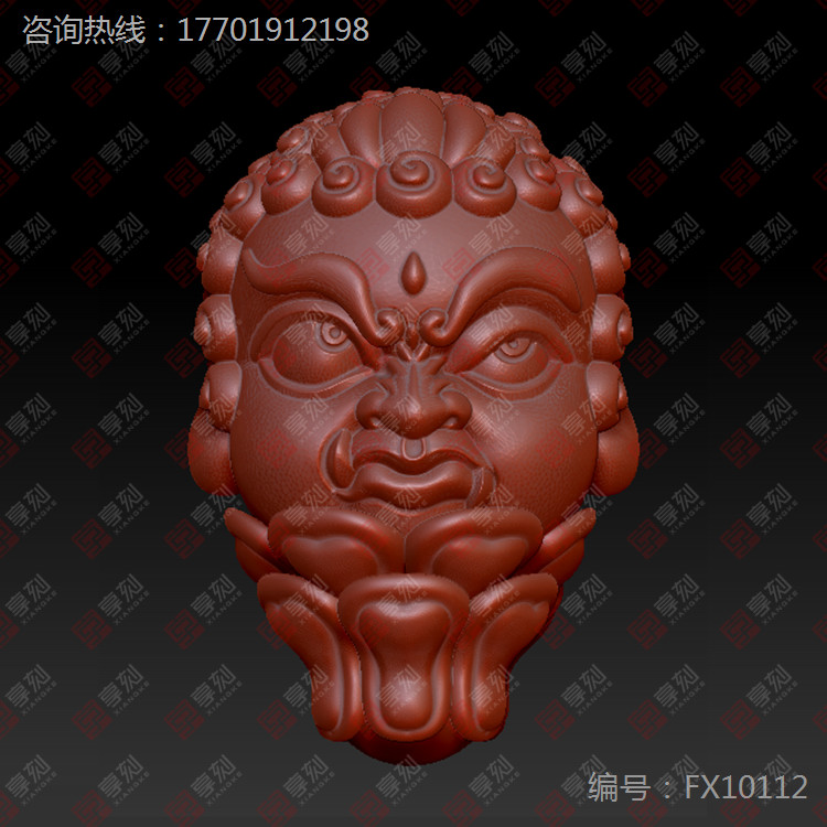 玉石雕刻Q版佛公头图片