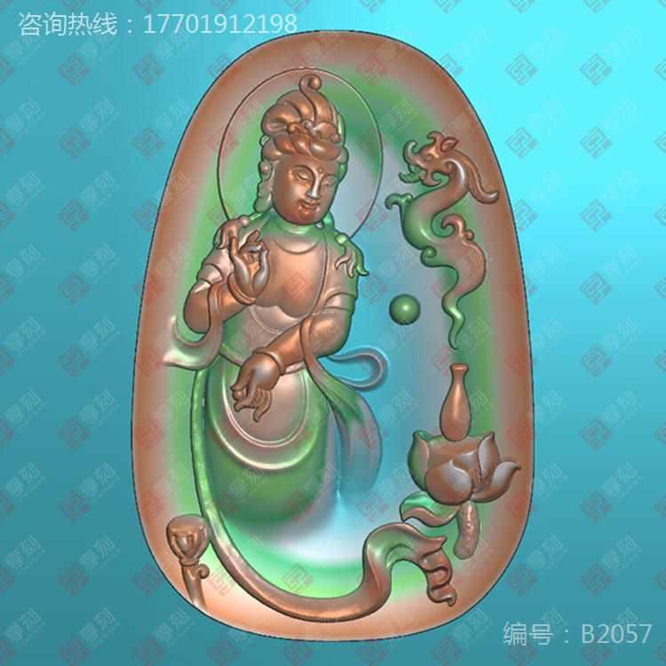 雕刻翡翠观音常见图案