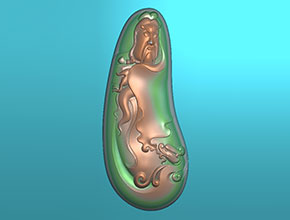 关公雕刻翡翠挂件玉雕图-享刻玉雕机图