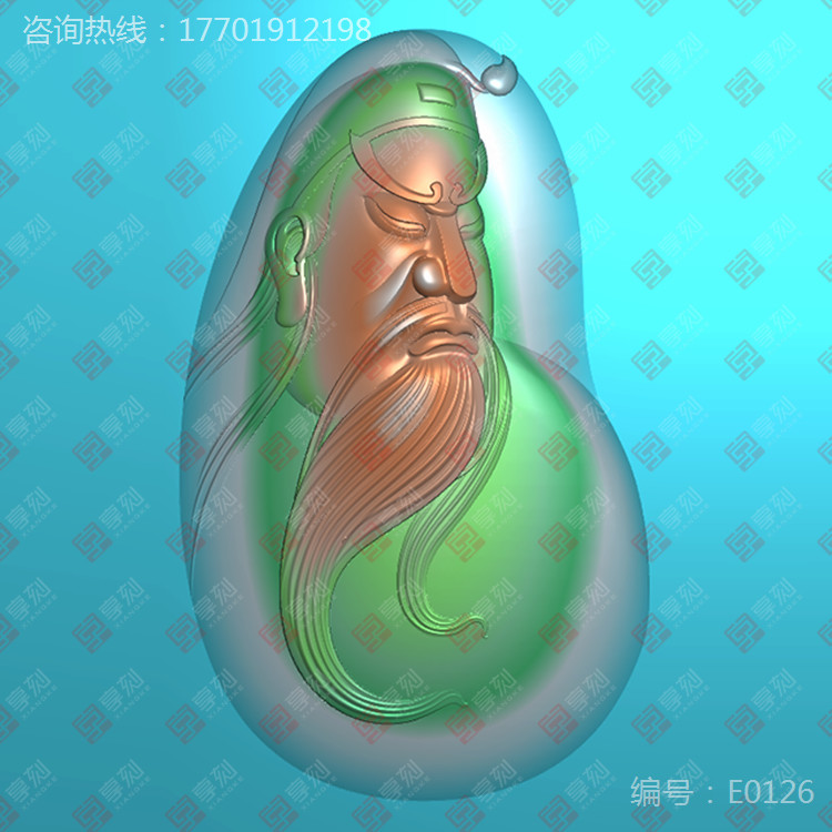 关羽玉石雕刻精雕图