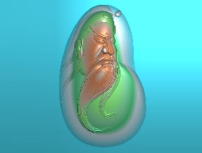 关羽玉石雕刻精雕图-享刻玉雕机厂家