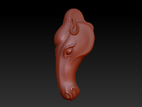 马头吊坠-立体玉石雕刻精雕图下载