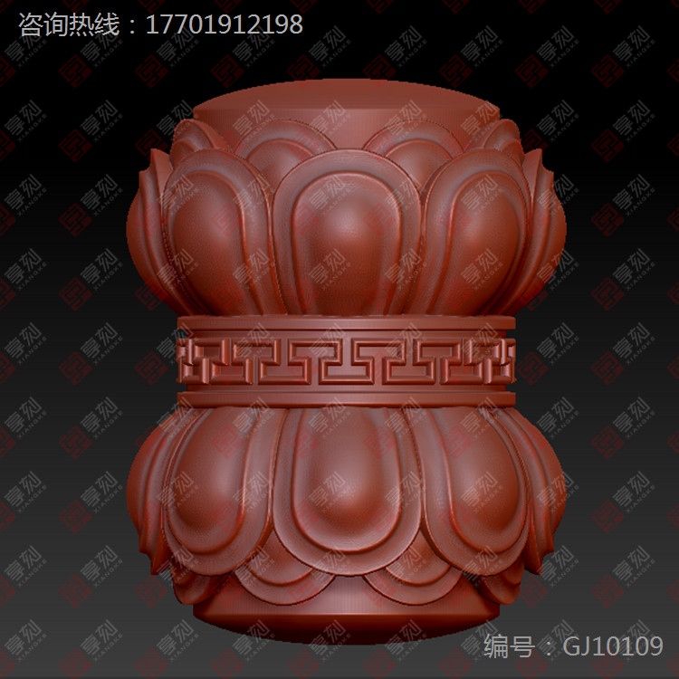 桶珠玉石精雕图