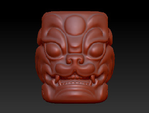 兽面桶珠玉石精雕图下载_玉雕机厂家