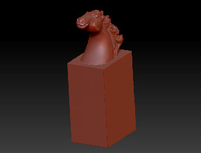 电脑印章玉雕图纸-马头印章