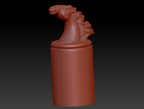 立体印章雕刻练习图案-马头印章