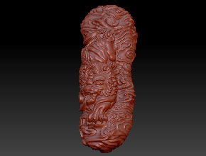 电脑玉雕机精雕图库中心_麒麟手把件玉雕图