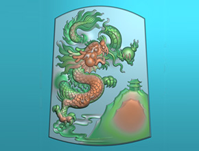 翡翠电脑雕刻龙牌精雕图-享刻玉雕图库下载