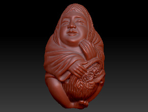 人物橄榄核玉石精雕图下载_核雕图