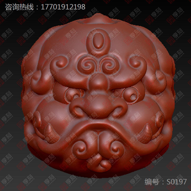 兽面珠子雕刻图案