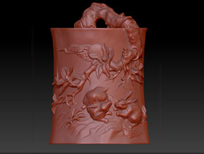 笔筒电脑精雕图大全_数控玉雕机厂家