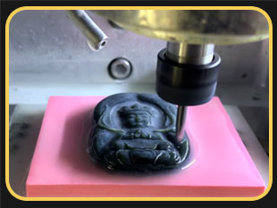 雕刻机玉雕碧玉料浮雕宝宝佛牌