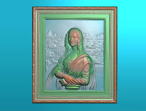 蒙罗丽莎浮雕图_玉雕机加工工艺图纸下载