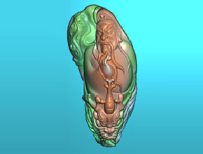 玉雕机数控电脑雕刻精雕图-关公手把件精雕图