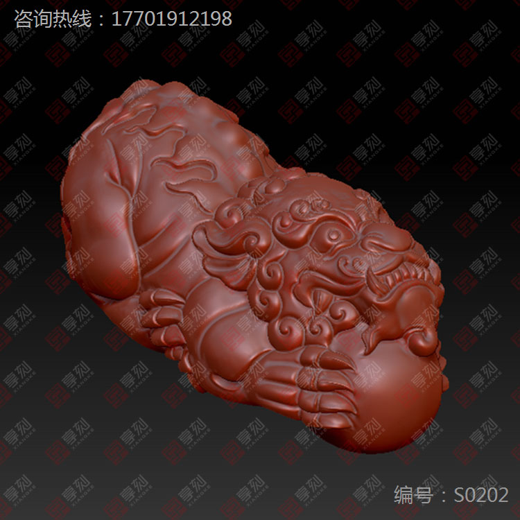 貔貅手把件精雕图