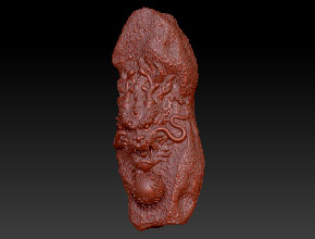 数控玉雕机精雕图下载中心_龙吐珠手把件