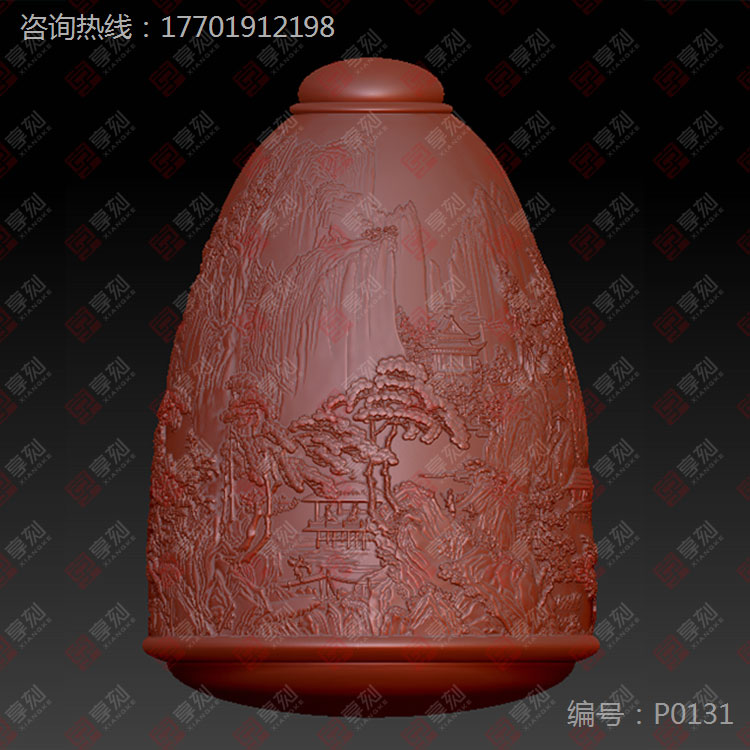 花瓶把件精雕图