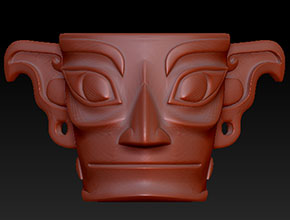 三星堆面具工艺品精雕图下载_小型工艺品雕刻机