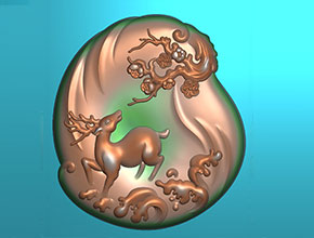 翡翠自动雕刻机-梅花鹿精雕图案大全下载