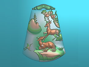 玉雕鹿图案系列_玉器自动雕刻机厂家