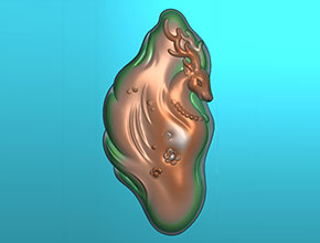 随型翡翠鹿精雕图下载_广州享刻玉雕机厂家