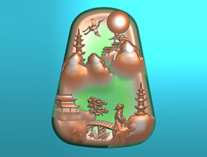 玉雕山水精雕图图纸下载_广州享刻玉雕机厂家