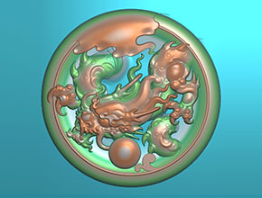 龙戏珠精雕图-全自动玉石雕刻机厂家