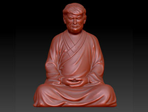 特朗普人物立体精雕图_全自动玉石雕刻机工艺品