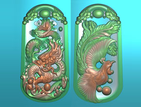 龙凤玉牌玉雕雕刻图案_玉石工艺品雕刻机