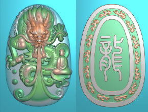 享刻玉石雕刻龙牌电脑精雕图库_多功能玉石雕刻