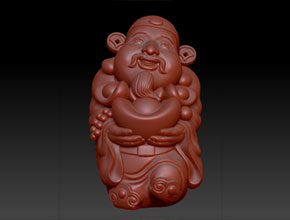 财神玉雕图纸_工艺品_立体摆件_享刻工艺品雕刻