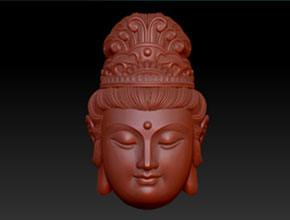 立体观音菩萨头精雕图_小型工艺品雕刻机