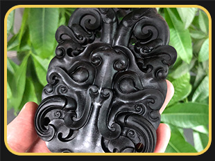 YD4040玉石雕刻机雕刻黑檀木挂件案例_享刻雕刻机