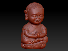 立体小佛公摆件玉石精雕图案_立体玉雕机厂家