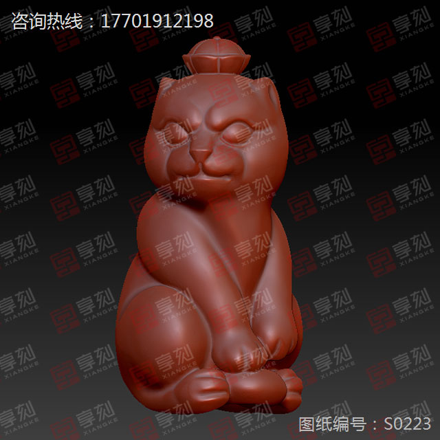 猫工艺品摆件雕刻精雕图