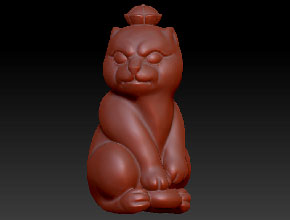 猫动物摆件工艺品精雕模型图_享刻玉石加工设备