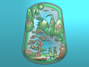 山水玉石雕刻精雕图纸下载中心_享刻玉石加工工