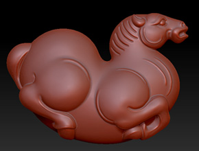 玉石立体吊坠马上成功精雕图_享刻立体玉石雕刻