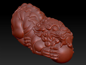 手把件立体貔貅玉石雕刻图纸_享刻立体玉雕机厂